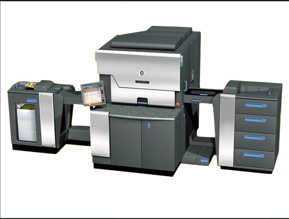 HP INDIGO 7600 7-Color Machine depicted in front view.
